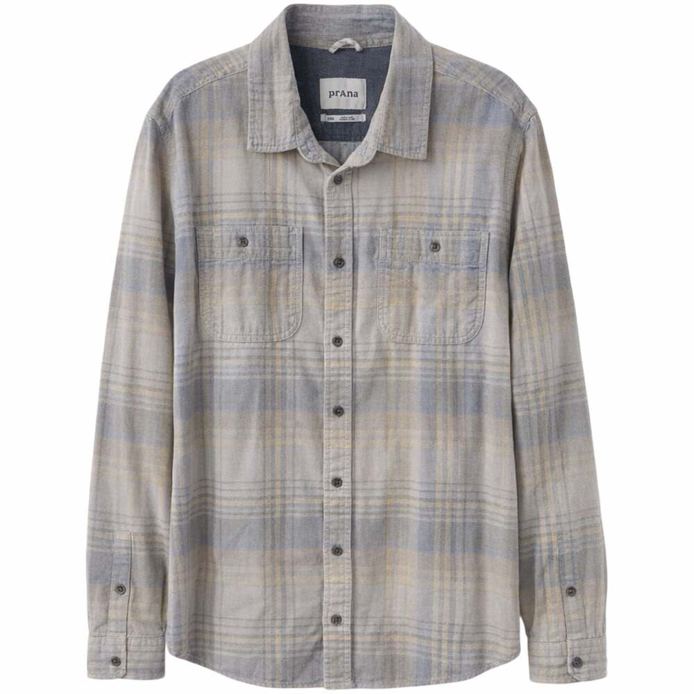 prAna Men's West Broadway Plaid Corduroy Long Sleeve Shirt large